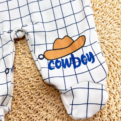 Macacão Malha Trape Zape - Cowboy - Marinho e Off White